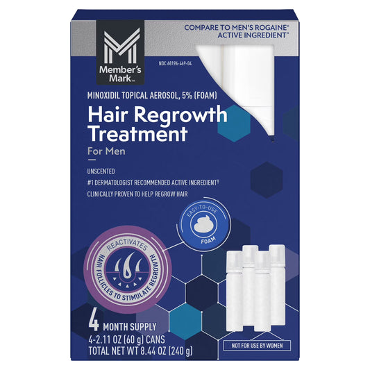 Member's Mark Minoxidil 5% Foam, 8.44 oz. - 4 Months EXPIRES JUNE 2027