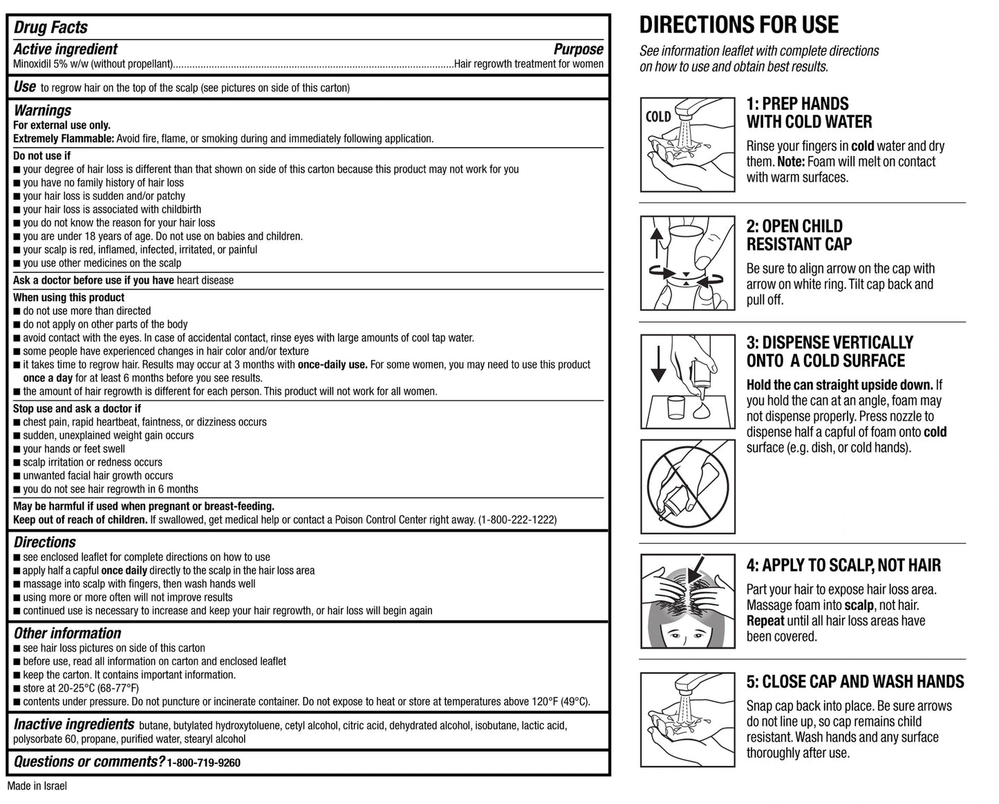 Kirkland Signature Hair Regrowth Treatment 5% Minoxidil Foam for Women, 2.11 fl. oz, 6-pack - 12 Month Supply EXPIRY DATE IS DEC 2026   DISCOUNT APPLIED
