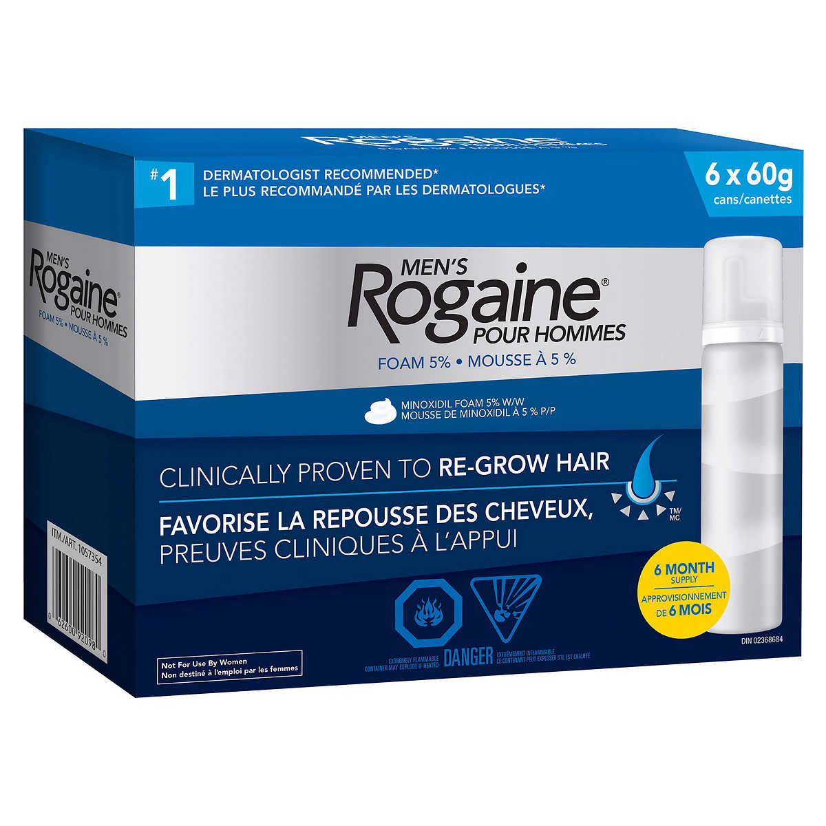 Rogaine® Hair Growth Treatment 5% Minoxidil Foam - 60g, 6-pack ...